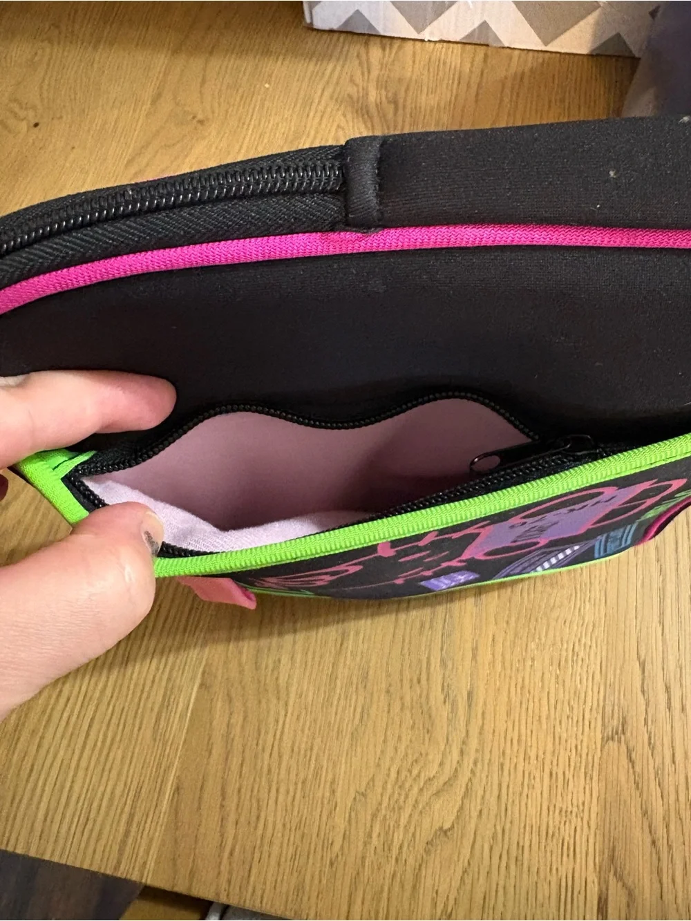Hello Kitty Black Pink Green Neoprene Tablet Sleeve